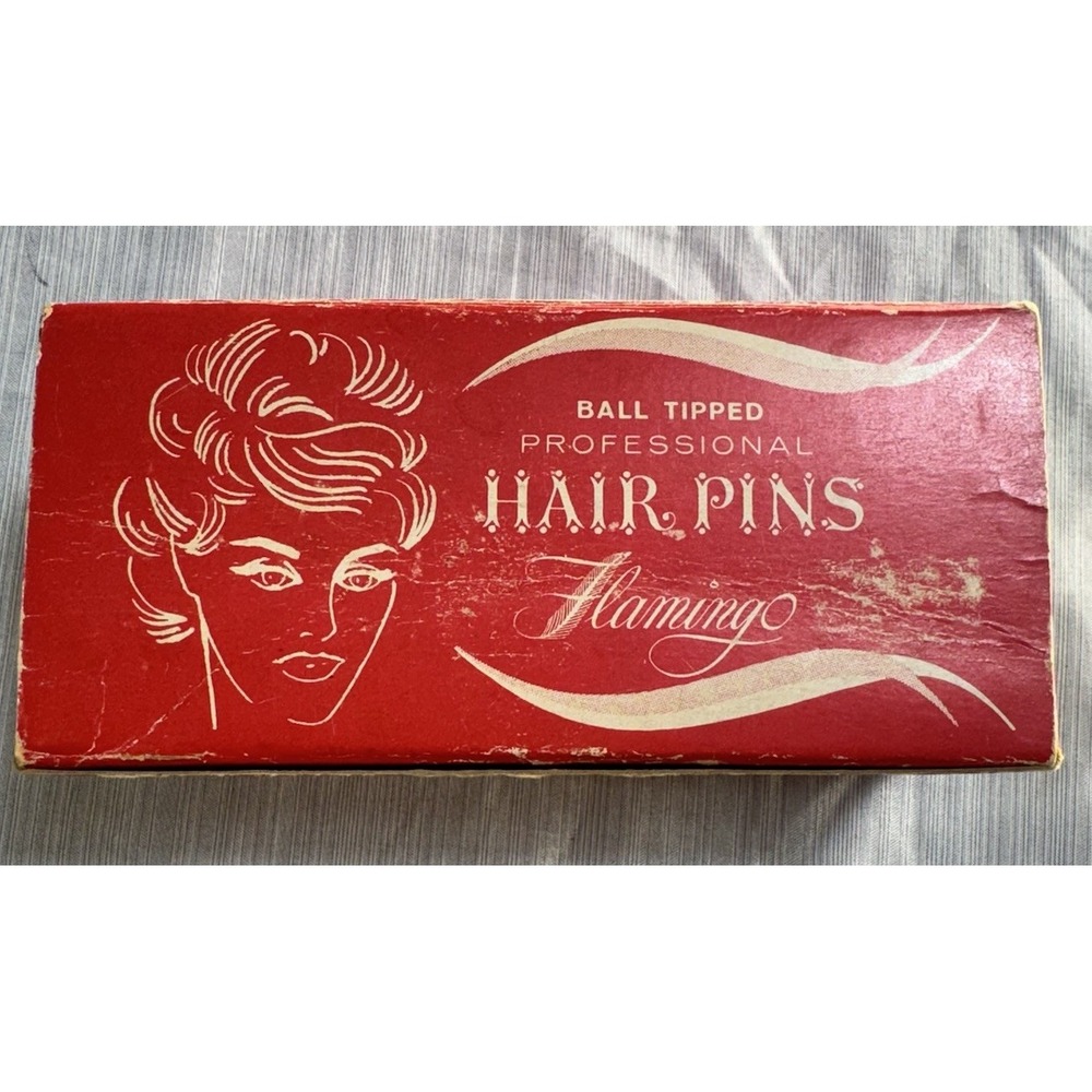 Vintage Flamingo Ball Tip Hair Pins SZ 1-3/4 "  Invisible Crimped  Silver
